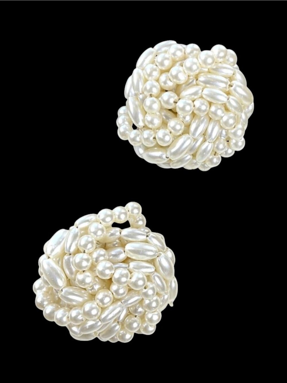 Pearl Cluster Earrings Ivory Round